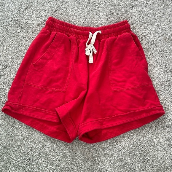 Zenana Outfitters Pants - Zenana Women's M High Waist Casual Shorts Bright Red Comfy Lounge Everyday Basic